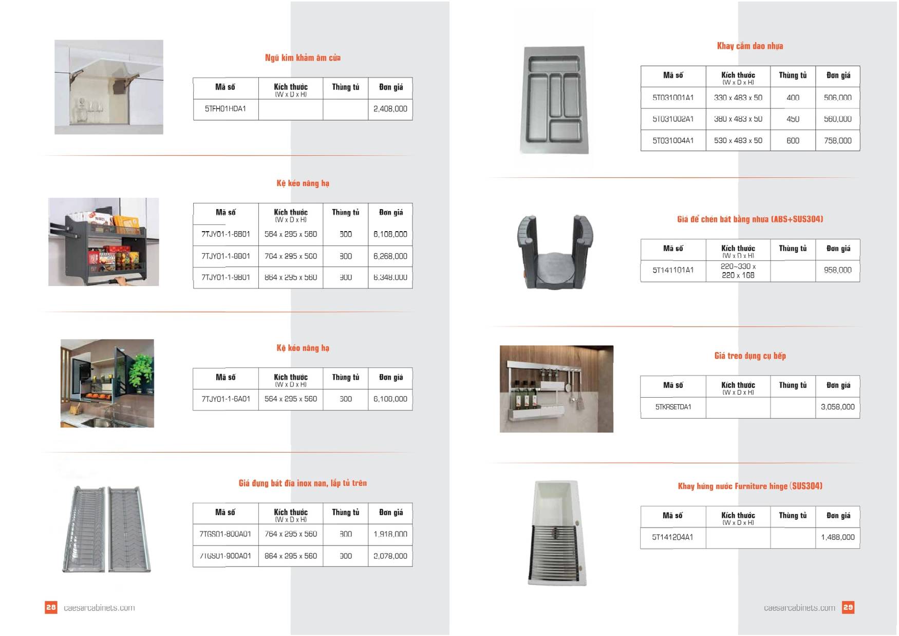 Tủ bếp CAESAR Bảng giá và Catalogue mới nhất 2025 /Page 14